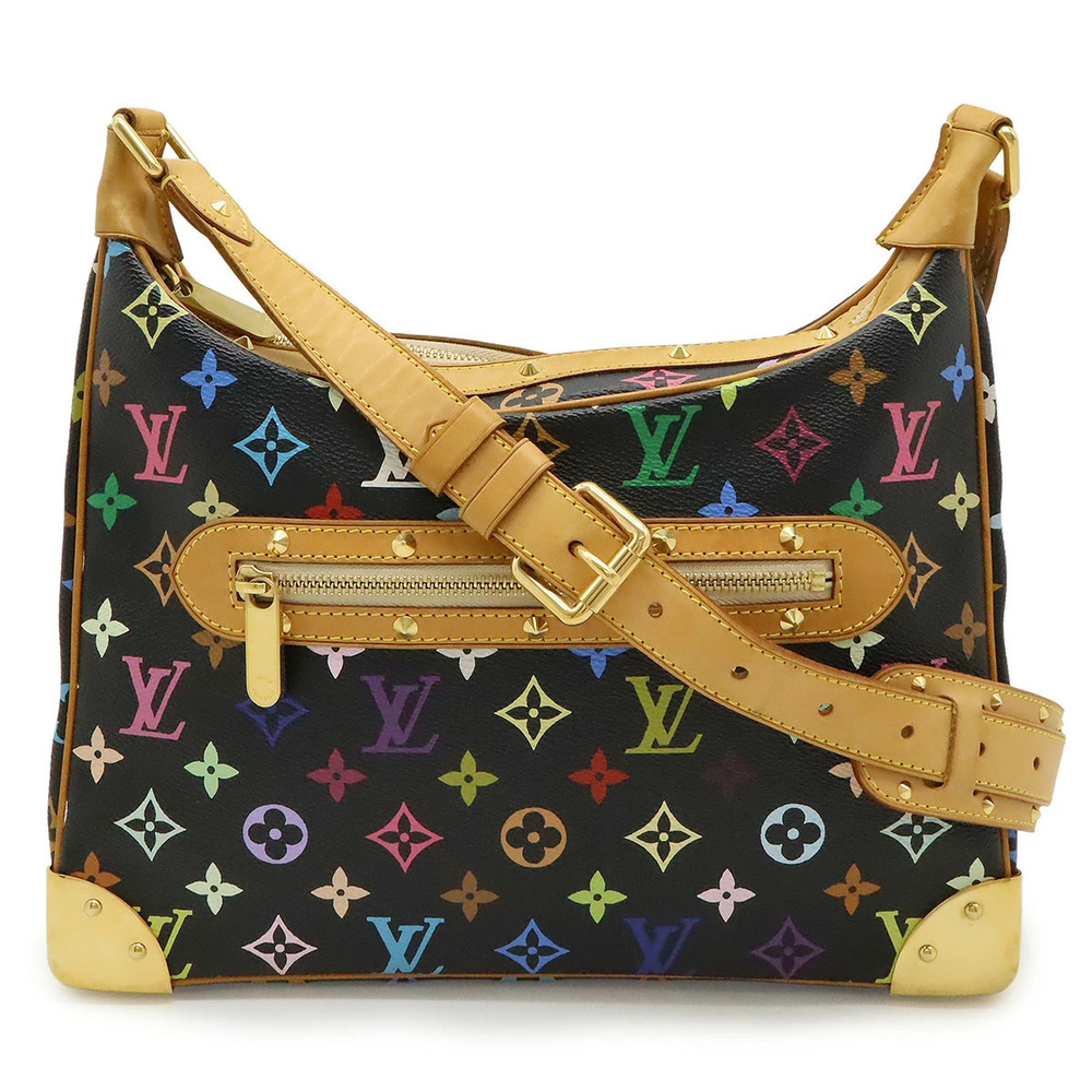 LOUIS VUITTON Monogram Multicolor Boulogne Shoulder Bag Hobo Noir Black